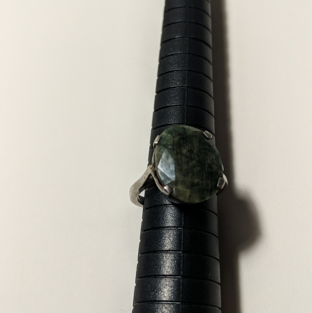 Semiprecious stone, ring 7.5, silver 925